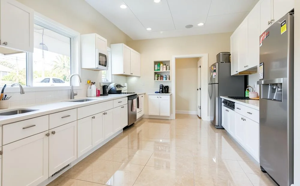 Spotless commercial kitchen and work area